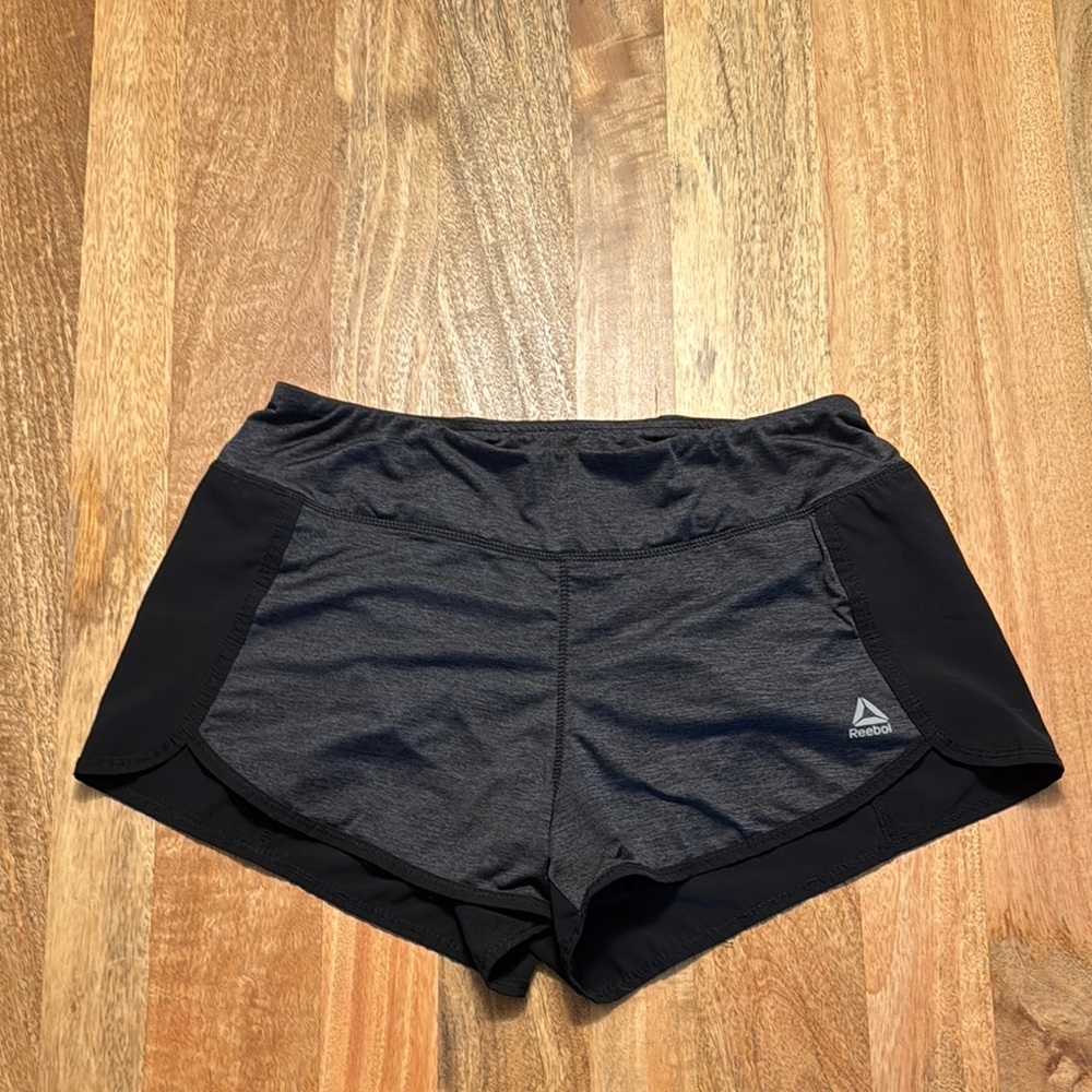 Reebok Black and Gray Athletic Shorts Lightweight Performance